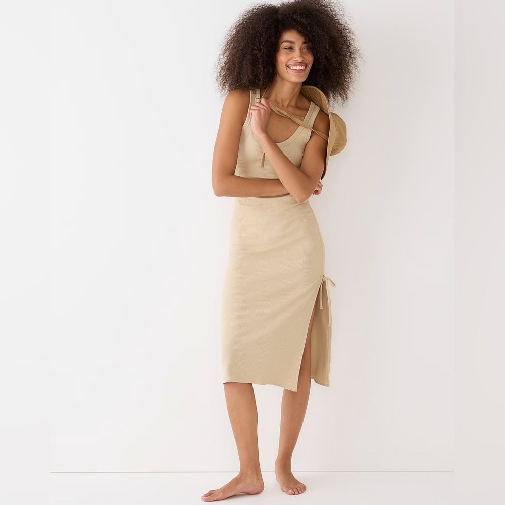 J.Crew Ruched midi dress in vintage rib BP250